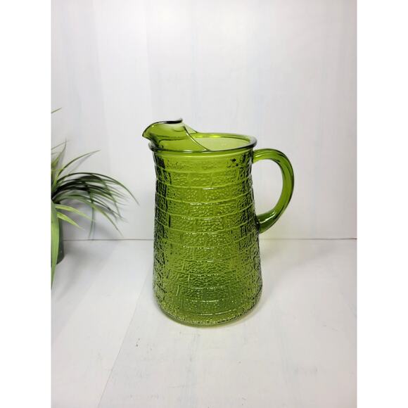 Vintage Green Pitcher, Bartlett Collins Brick Road MCM - Picture 1 of 5